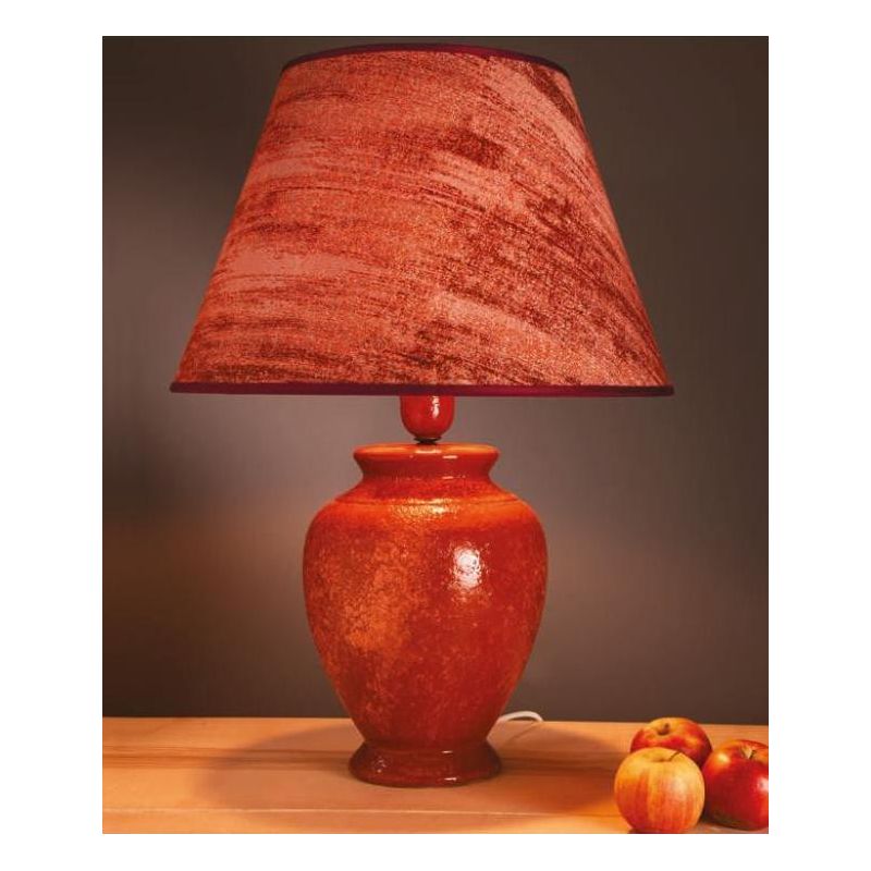 LAMPADA DA TAVOLO IN TERRACOTTA DECORATA A MANO CON PARALUME DELLA IMAS IMAS - Cristalensi Shop Online