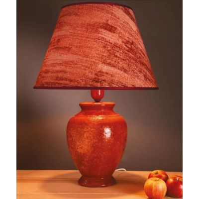 LAMPADA DA TAVOLO IN TERRACOTTA DECORATA A MANO CON PARALUME DELLA IMAS IMAS - Cristalensi Shop Online