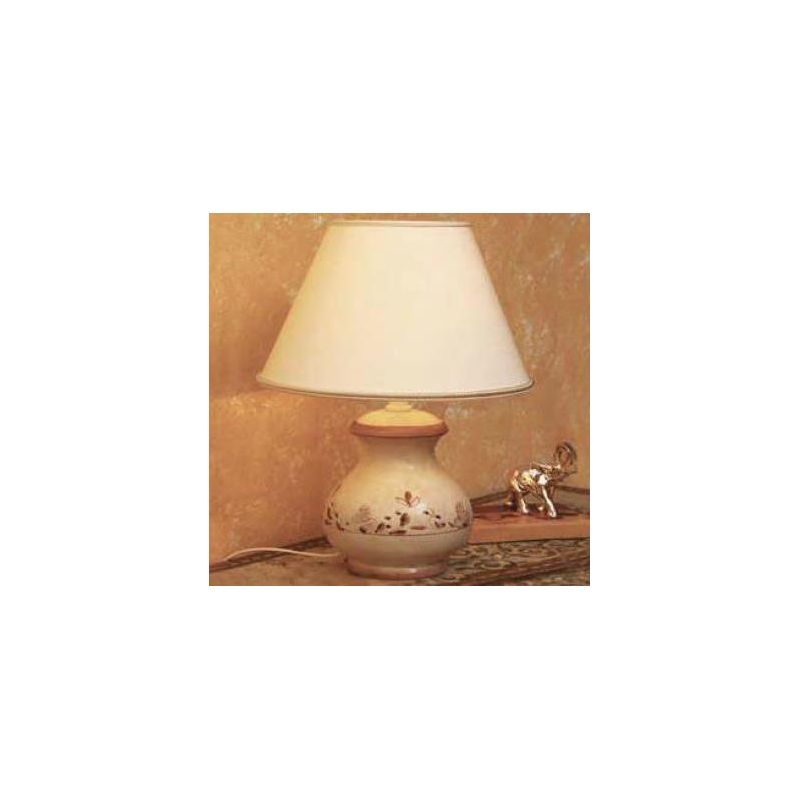 LAMPADA DA TAVOLO IN TERRACOTTA DECORATA A MANO CON PARALUME PRODOTTA IN ITALIA DALLA IMAS IMAS - Cristalensi Shop Online
