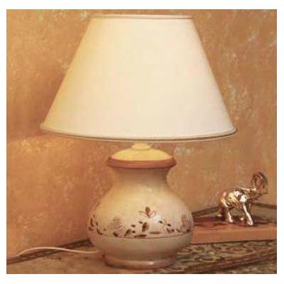 LAMPADA DA TAVOLO IN TERRACOTTA DECORATA A MANO CON PARALUME PRODOTTA IN ITALIA DALLA IMAS IMAS - Cristalensi Shop Online