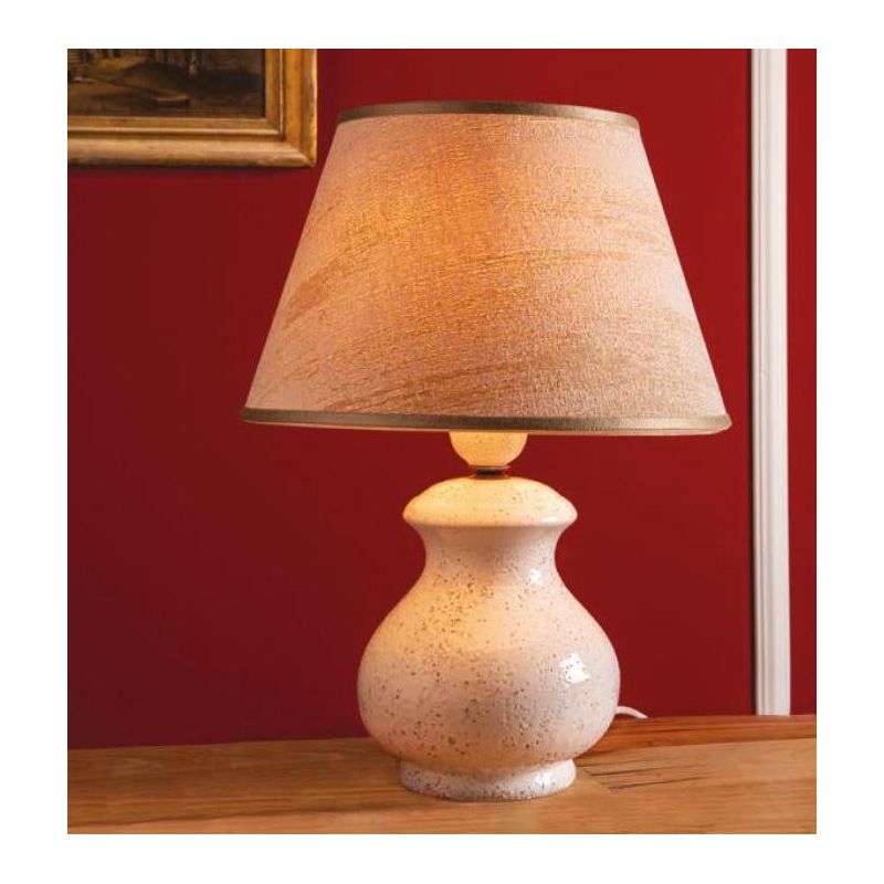 LAMPADA DA TAVOLO IN TERRACOTTA DECORATA A MANO CON PARALUME PRODOTTA IN ITALIA DALLA IMAS IMAS - Cristalensi Shop Online