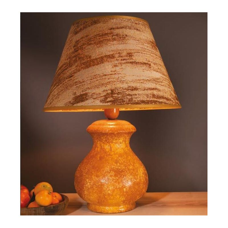 LAMPADA DA TAVOLO DECORATA A MANO IN TERRACOTTA CON PARALUME PRODOTTA IN ITALIA DALLA IMAS IMAS - Cristalensi Shop Online