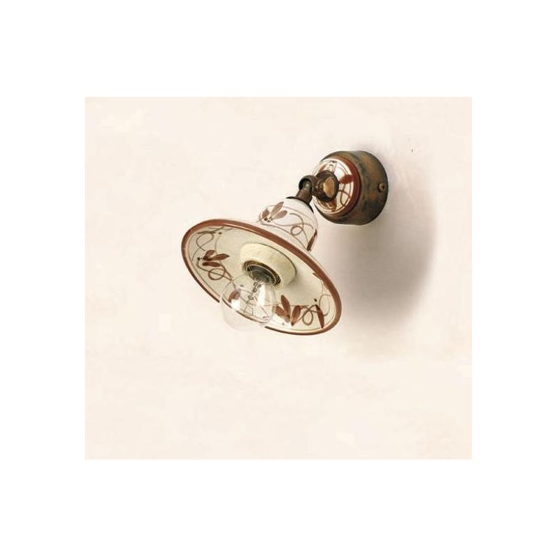 SPOT APPLIQUE IN TERRACOTTA DECORATA A MANO CON SNODO PRODOTTO IN ITALIA IMAS - Cristalensi Shop Online