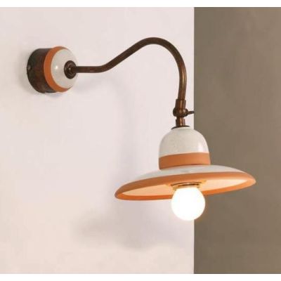 APPLIQUE IN TERRACOTTA DECORATA A MANO E OTTONE INVECCHIATO CON SNODO PRODOTTA IN ITALIA IMAS - Cristalensi Shop Online