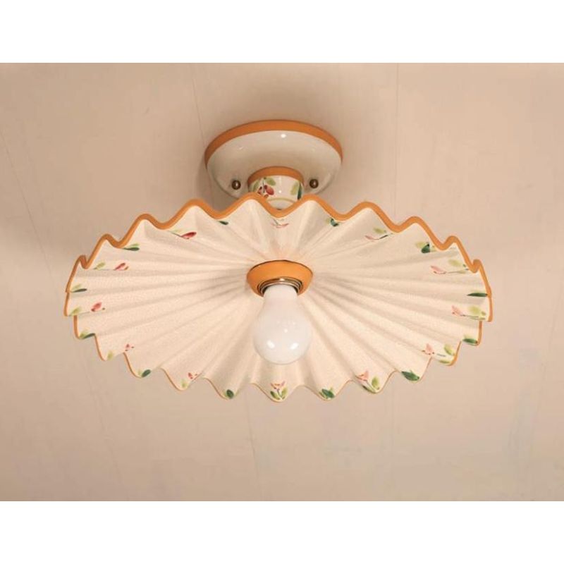 PLAFONIERA IN TERRACOTTA DECORATA A MANO D42 CM PRODOTTA IN ITALIA DALLA IMAS IMAS - Cristalensi Shop Online