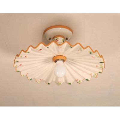 PLAFONIERA IN TERRACOTTA DECORATA A MANO D42 CM PRODOTTA IN ITALIA DALLA IMAS IMAS - Cristalensi Shop Online