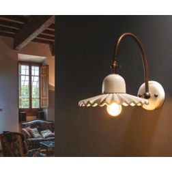 APPLIQUE RUSTICA IN TERRACOTTA E OTTONE CON SNODO PRODOTTA IN ITALIA DALLA IMAS IMAS - Cristalensi Shop Online 2