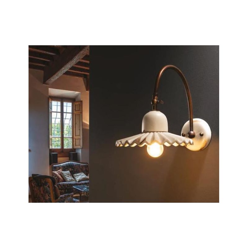 APPLIQUE RUSTICA IN TERRACOTTA E OTTONE CON SNODO PRODOTTA IN ITALIA DALLA IMAS IMAS - Cristalensi Shop Online