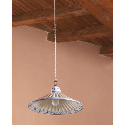 SOSPENSIONE IN TERRACOTTA DECORATA A MANO EFFETTO PLISSE MADE IN ITALY DELLA IMAS IMAS - Cristalensi Shop Online