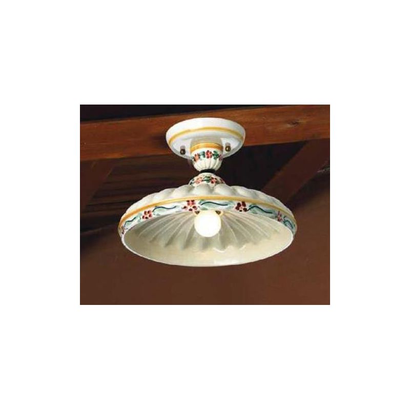 PLAFONIERA IN TERRACOTTA D30 CM DECORATA A MANO MADE IN ITALY DELLA IMAS IMAS - Cristalensi Shop Online