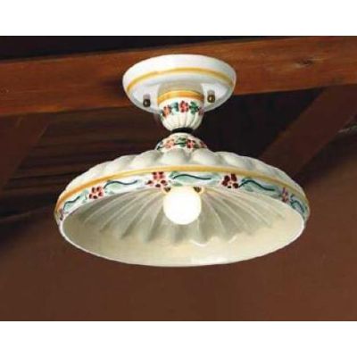 PLAFONIERA IN TERRACOTTA D30 CM DECORATA A MANO MADE IN ITALY DELLA IMAS IMAS - Cristalensi Shop Online