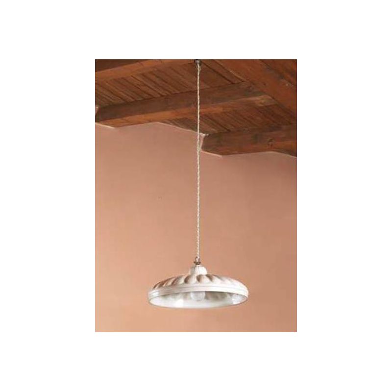 SOSPENSIONE SINGOLA IN TERRACOTTA DECORATA A MANO D30 CM MADE IN ITALY IMAS IMAS - Cristalensi Shop Online