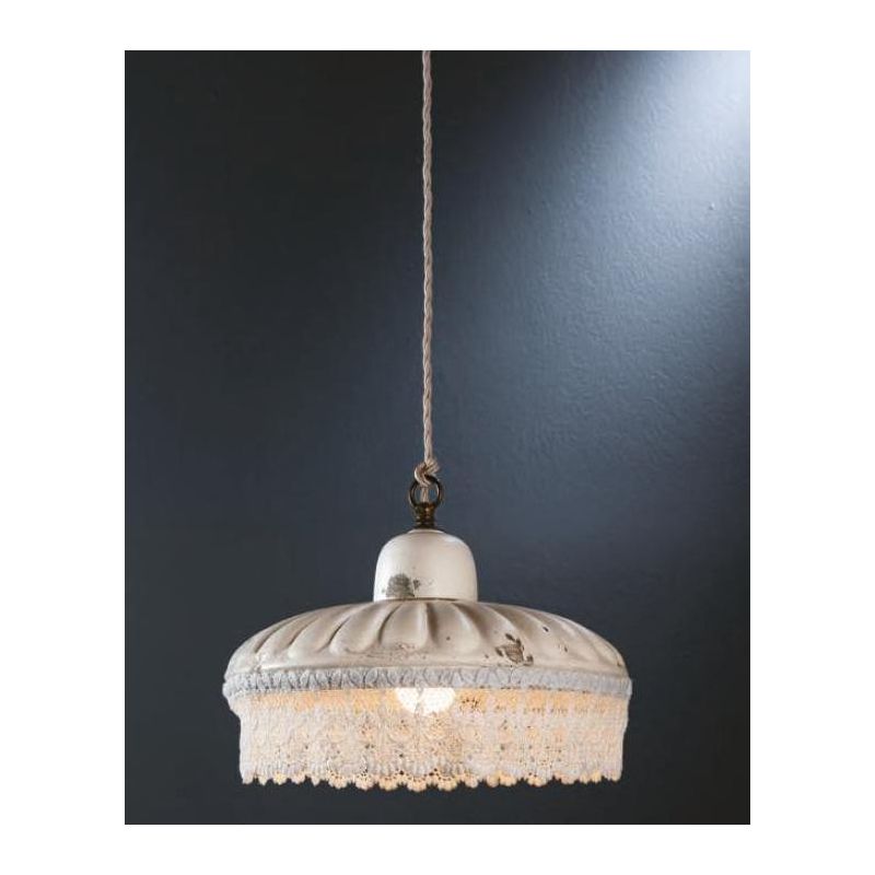 SOSPENSIONE IN STILE RUSTICO IN TERRACOTTA CON PIZZO MADE IN ITALY DELLA IMAS IMAS - Cristalensi Shop Online