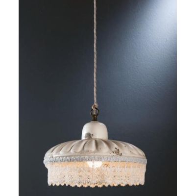 SOSPENSIONE IN STILE RUSTICO IN TERRACOTTA CON PIZZO MADE IN ITALY DELLA IMAS IMAS - Cristalensi Shop Online