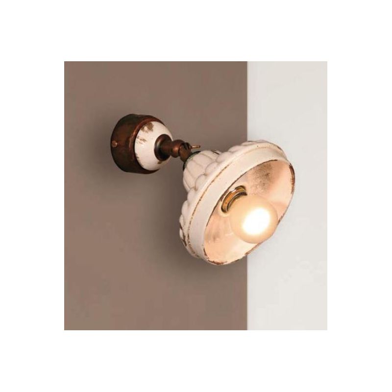 APPLIQUE SPOT RUSTICA IN TERRACOTTA E OTTONE MADE IN ITALY DELLA IMAS IMAS - Cristalensi Shop Online