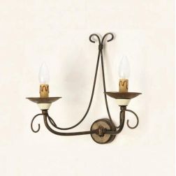 APPLIQUE 2 LUCI STILE RUSTICO IN FERRO FORGIATO A MANO MADE IN ITALY DELLA IMAS IMAS - Cristalensi Shop Online 2