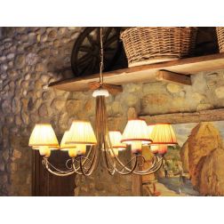 LAMPADARIO 8 LUCI STILE RUSTICO CON PARALUMI PRODOTTO IN ITALIA DALLA IMAS IMAS - Cristalensi Shop Online 2
