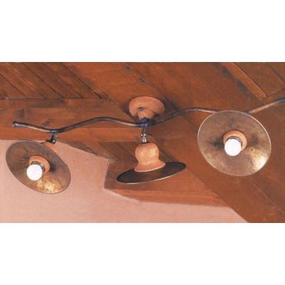 PLAFONIERA A BINARIO RUSTICO IN OTTONE INVECCHIATO PRODOTTO IN ITALIA DALLA IMAS IMAS - Cristalensi Shop Online