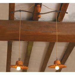 SOSPENSIONE A BILANCIERE RUSTICO IN TERRACOTTA E OTTONE PRODOTTO IN ITALIA DALLA IMAS IMAS - Cristalensi Shop Online 2
