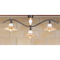 PLAFONIERA A BINARIO RUSTICA IN TERRACOTTA E FERRO FORGIATO A MANO PRODOTTO IN ITALIA IMAS - Cristalensi Shop Online 2