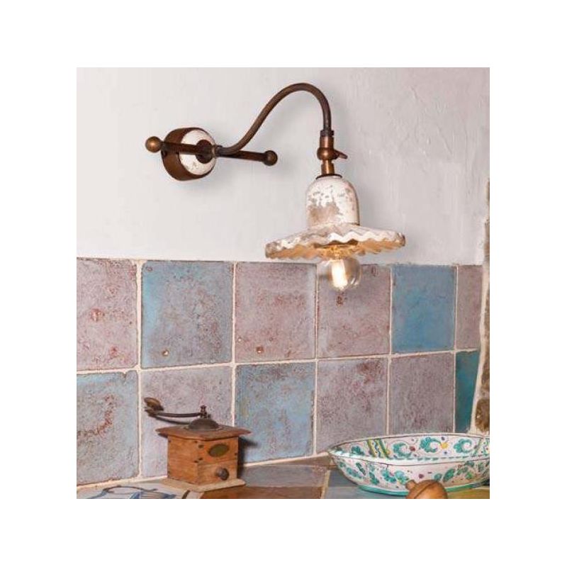 APPLIQUE RUSTICA CON SNODO IN TERRACOTTA E OTTONE MADE IN ITALY DELLA IMAS IMAS - Cristalensi Shop Online