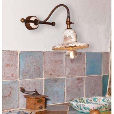 APPLIQUE RUSTICA CON SNODO IN TERRACOTTA E OTTONE MADE IN ITALY DELLA IMAS IMAS - Cristalensi Shop Online
