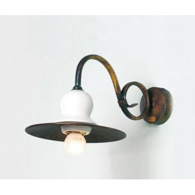 APPLIQUE STILE RUSTICO IN OTTONE INVECCHIATO E CERAMICA MADE IN ITALY IMAS - Cristalensi Shop Online