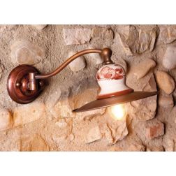 APPLIQUE RUSTICA IN OTTONE INVECCHIATO CON PARTICOLARI IN CERAMICA DELLA IMAS IMAS - Cristalensi Shop Online 2