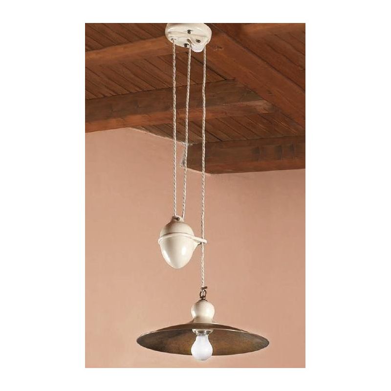 SALISCENDI IN OTTONE INVECCHIATO E TERRACOTTA STILE RUSTICO PRODOTTO IN ITALIA IMAS - Cristalensi Shop Online