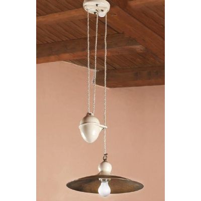 SALISCENDI IN OTTONE INVECCHIATO E TERRACOTTA STILE RUSTICO PRODOTTO IN ITALIA IMAS - Cristalensi Shop Online