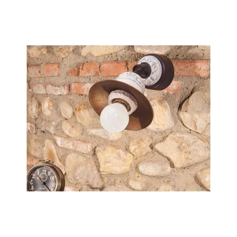 SPOT IN TERRACOTTA E OTTONE IN STILE RUSTICO PRODOTTO IN ITALIA DALLA IMAS IMAS - Cristalensi Shop Online
