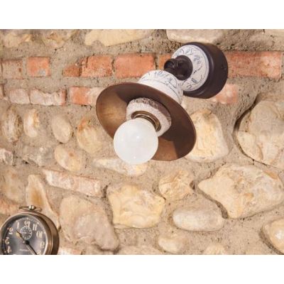 SPOT IN TERRACOTTA E OTTONE IN STILE RUSTICO PRODOTTO IN ITALIA DALLA IMAS IMAS - Cristalensi Shop Online