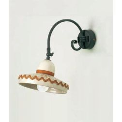 APPLIQUE IN TERRACOTTA DECORATA A MANO CON SNODO STILE RUSTICO MADE IN ITALY DELLA IMAS IMAS - Cristalensi Shop Online 2