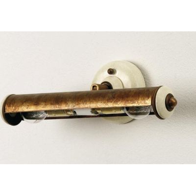 SPOT IN STILE RUSTICO SOPRA SPECCHIO O QUADRO IN OTTONE INVECCHIATO E CERAMICA IMAS - Cristalensi Shop Online