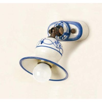 SPOT IN STILE RUSTICO CON SNODO IN TERRACOTTA DECORATA A MANO DELLA IMAS IMAS - Cristalensi Shop Online