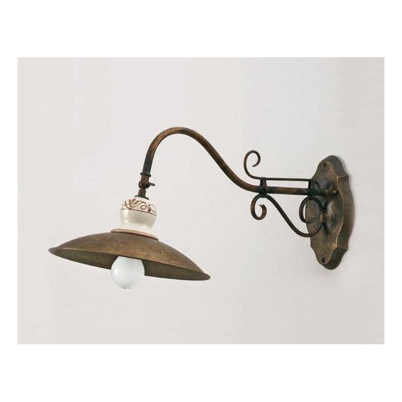 APPLIQUE STILE RUSTICO IN OTTONE INVECCHIATO CON PARTICOLARI IN TERRACOTTA DELLA IMAS IMAS - Cristalensi Shop Online