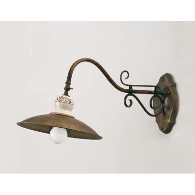 APPLIQUE STILE RUSTICO IN OTTONE INVECCHIATO CON PARTICOLARI IN TERRACOTTA DELLA IMAS IMAS - Cristalensi Shop Online