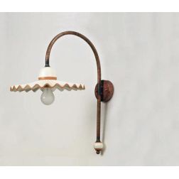 APPLIQUE RUSTICA IN OTTONE INVECCHIATO CON PIATTO PLISSE IN TERRACOTTA DELLA IMAS IMAS - Cristalensi Shop Online 2