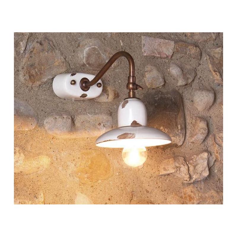 APPLIQUE IN TERRACOTTA DECORATA A MANO E OTTONE INVECCHIATO PRODOTTA IN ITALIA IMAS - Cristalensi Shop Online