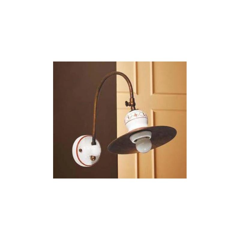 APPLIQUE RUSTICA CON SNODO IN TERRACOTTA E OTTONE MADE IN ITALY DELLA IMAS IMAS - Cristalensi Shop Online
