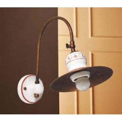 APPLIQUE RUSTICA CON SNODO IN TERRACOTTA E OTTONE MADE IN ITALY DELLA IMAS IMAS - Cristalensi Shop Online
