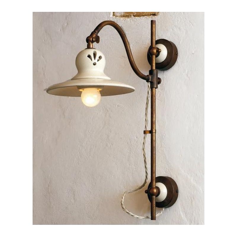 APPLIQUE RUSTICA SALISCENDI IN TERRACOTTA E OTTONE INVECCHIATO DELLA IMAS IMAS - Cristalensi Shop Online