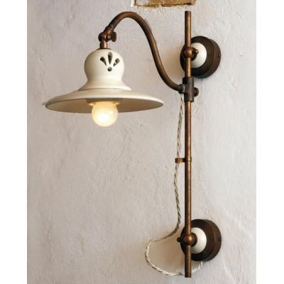 APPLIQUE RUSTICA SALISCENDI IN TERRACOTTA E OTTONE INVECCHIATO DELLA IMAS IMAS - Cristalensi Shop Online
