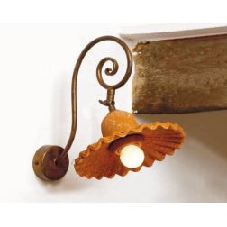 APPLIQUE RUSTICA IN TERRACOTTA E FERRO FORGIATO A MANO IN ITALIA CON SNODO DELLA IMAS IMAS - Cristalensi Shop Online 2