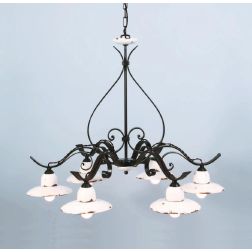 LAMPADARIO A 6 LUCI STILE RUSTICO IN TERRACOTTA E FERRO FORGIATO A MANO MADE IN ITALY IMAS - Cristalensi Shop Online 2