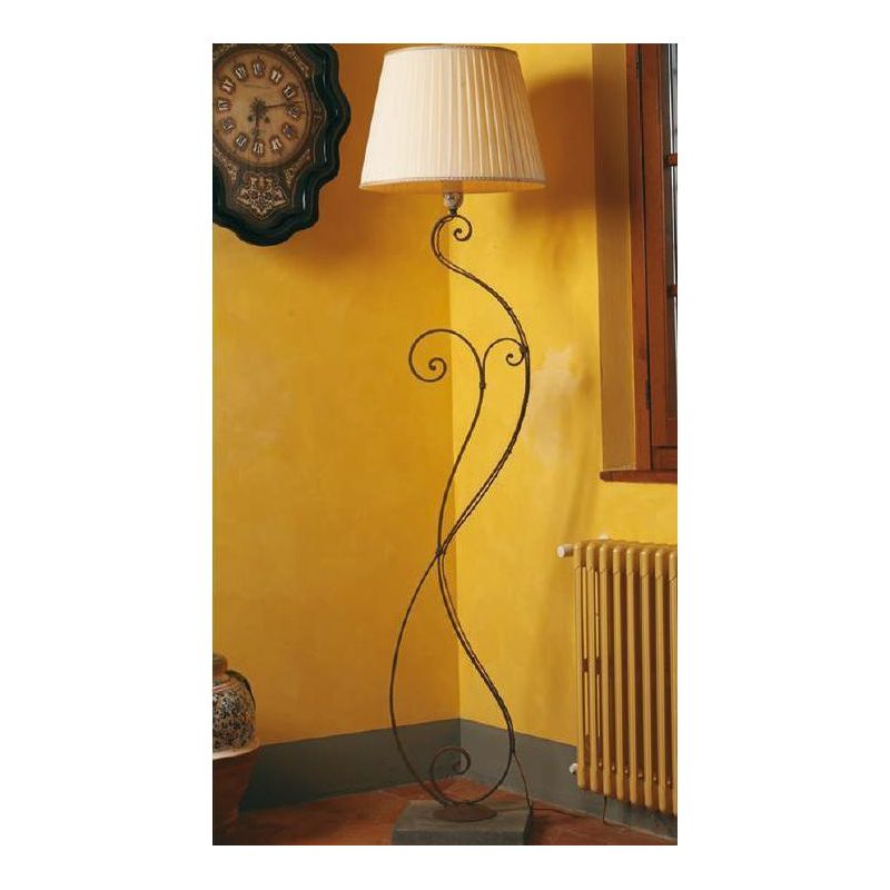 PIANTANA IN STILE RUSTICO IN FERRO FORGIATO A MANO CON PARALUME MADE IN ITALY DELLA IMAS IMAS - Cristalensi Shop Online