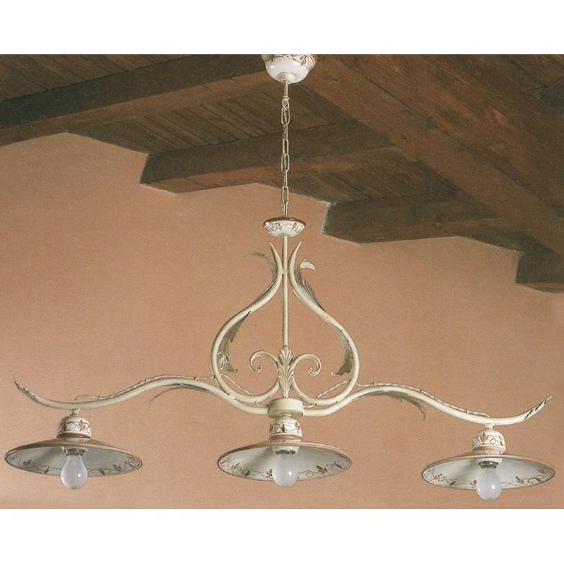 BILANCIERE A 3 LUCI IN TERRACOTTA DECORATA A MANO DELLA IMAS MADE IN ITALY IMAS - Cristalensi Shop Online