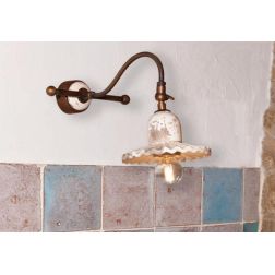 APPLIQUE STILE RUSTICO IN TERRACOTTA E OTTONE INVECCHIATO CON SNODO MADE IN ITALY IMAS - Cristalensi Shop Online 2