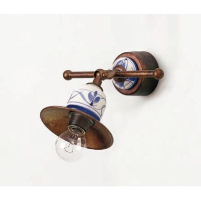 SPOT IN STILE RUSTICO CON SNODO IN OTTONE E TERRACOTTA MADE IN ITALY IMAS - Cristalensi Shop Online