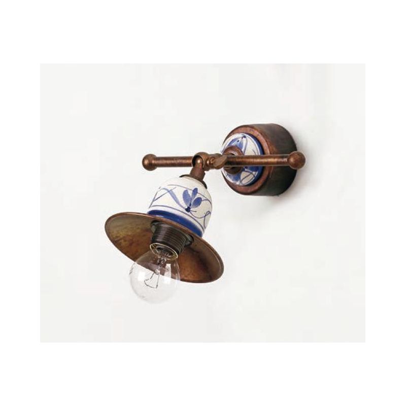 SPOT IN STILE RUSTICO CON SNODO IN OTTONE E TERRACOTTA MADE IN ITALY IMAS - Cristalensi Shop Online